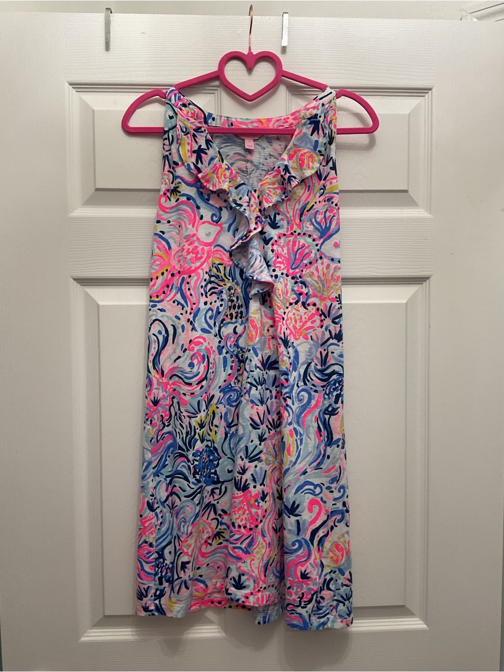 Lilly Pulitzer Multicolor Floral Ruffle-Front Sleeveless Dress